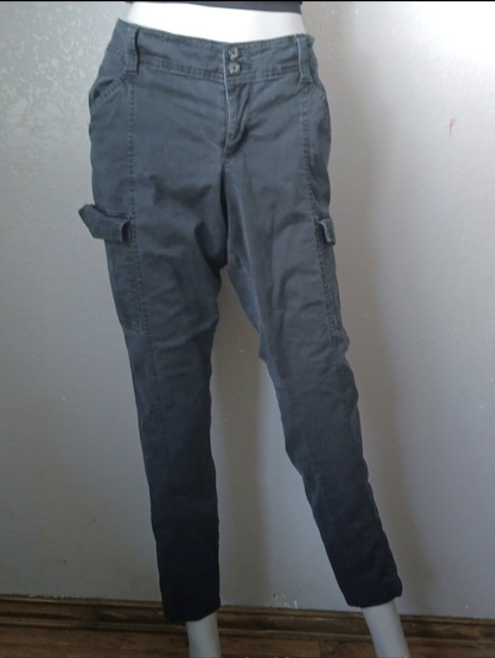Women's Black Cargo Utility Pants Size 15 Juniors